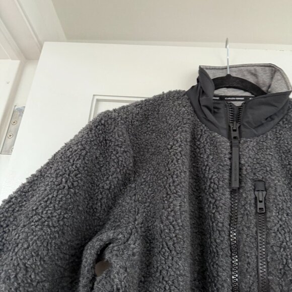NWT Canada Goose Kelowna Fleece Jacket Iron Grey Wool Reflective Stripes Sz S - Picture 8 of 11